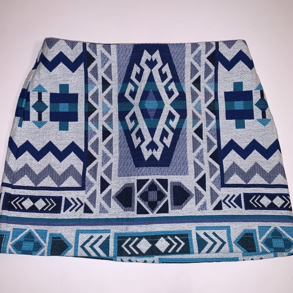 Divided Mini Tulsa Print Skirt with Back Zipper 4